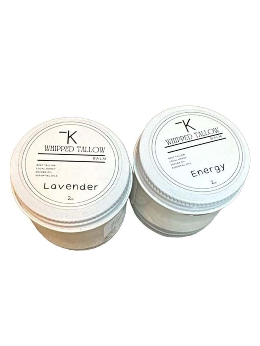 High Bar K Tallow Co Whipped Tallow Balm 2oz Set of 2 (Lavender and Energy)